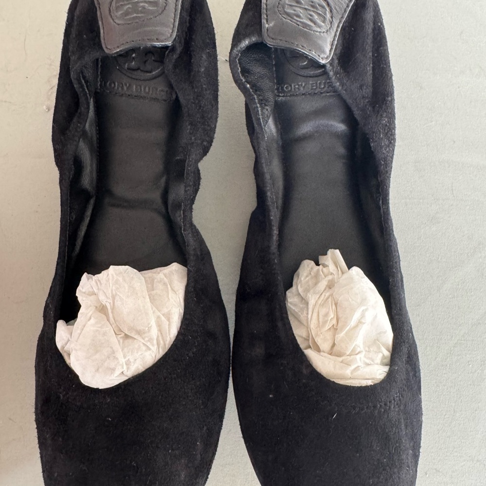 Tory Burch “Eddie”Black Suede Women's Flats! 7.5
